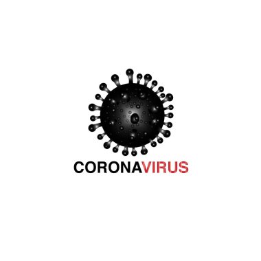 Siyah koronavirüs işareti, iş konsepti vektör arkaplanı için covid 19 arkaplan