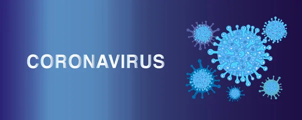 Bandiera Vettoriale Dell Infezione Del Virus Della Corona Blu Con — Vettoriale Stock