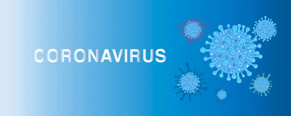 Mavi Corona Virüsü Enfeksiyon Taşıyıcı Pankartı Donanma Kökenli Virüs Korona — Stok Vektör