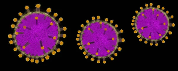 Infezione Virus Corona Sfondo Banner Microbo Virus Corona Disegnato Mano — Foto Stock