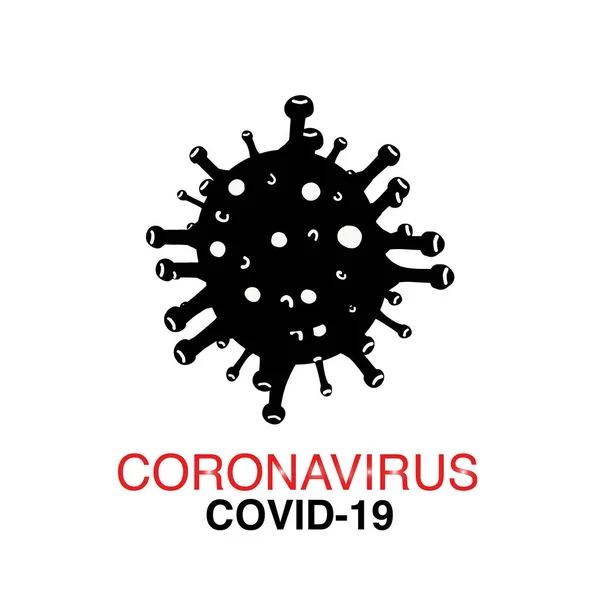 Siyah Covid Corona Virüsü Taşıyıcısı Beyaz Arkaplanlı Coronavirüs Mesaj Pankartı — Stok Vektör