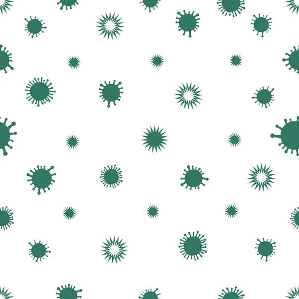 Infezione Virus Corona Verde Sfondo Modello Senza Soluzione Continuità Vettore — Vettoriale Stock