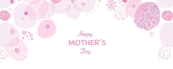 Feliz Dia Das Mães Cartão Rosa Rosas Abstratas Flores Círculo —  Vetores de Stock