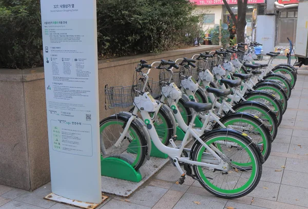 Seul esquema de partilha de bicicletas Coreia do Sul — Fotografia de Stock