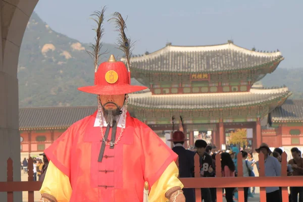 Krieger gyeongbokgung Palast seoul Korea — Stockfoto