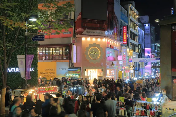 Myeongdong shopping street Seoul South Korea — Stock Photo, Image