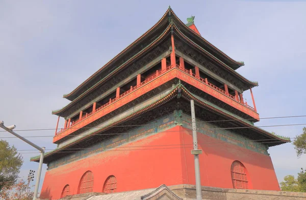 Historická budova Drum tower Peking Čína — Stock fotografie
