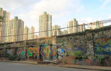 Sokak sanatı grafiti Shanghai Çin