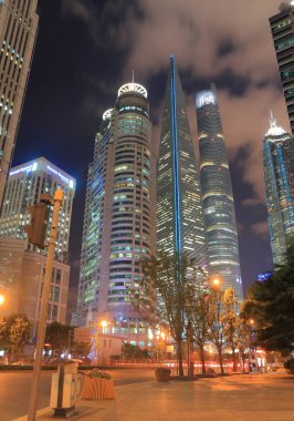 Shanghai Pudong gökdelenler cityscape Çin