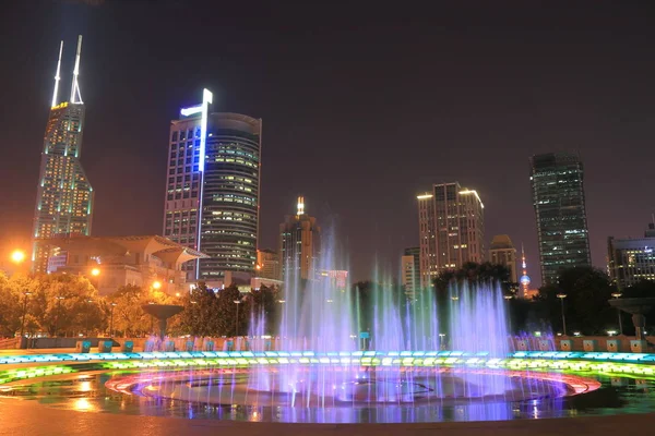 Halk Meydanı Shanghai gece cityscape Çin