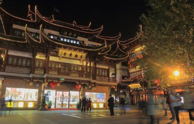 Yu Bahçe Shanghai gece Çin