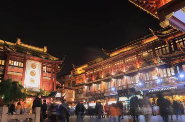 Yu Bahçe Shanghai gece Çin