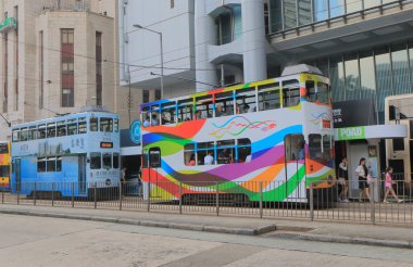 Çift katlı tramvay toplu taşıma Hong Kong