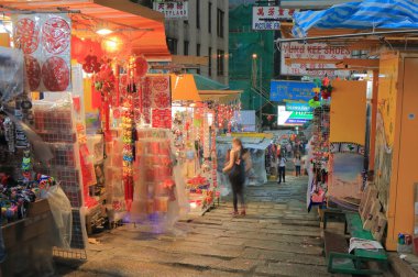 Lan Kwai Fong street gece pazarı Hong kong