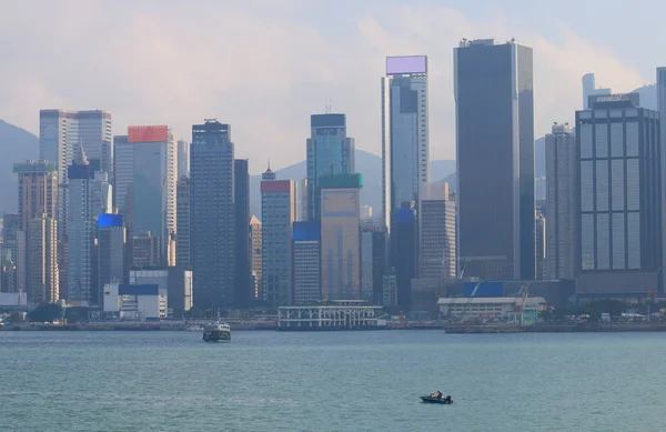 Hong Kong Victoria paesaggio urbano portuale — Foto Stock
