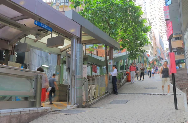 Central Mid level escalator Hong Kong — Stock Photo, Image