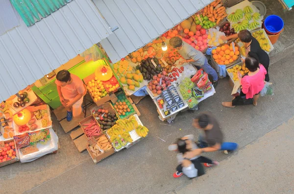 Hong Kong vicolo strada negozio di frutta — Foto Stock