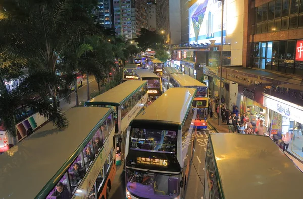 Важкі пробці Гонконг downtown. — стокове фото