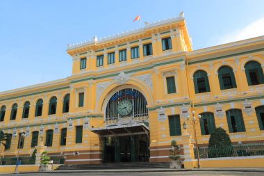 Central post office Saigon Ho Chi Minh City Vietnam clipart