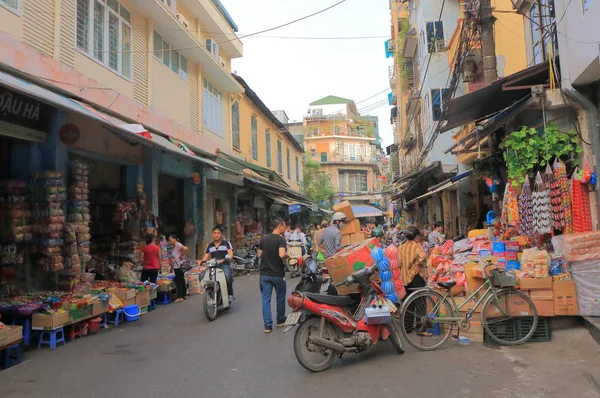Hanoi Old Quarter strada paesaggio urbano Vietnam — Foto Stock