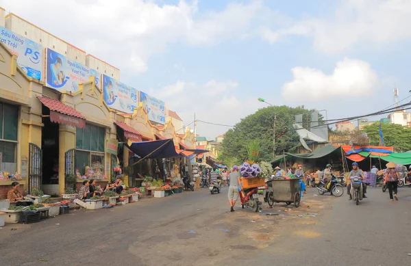 Hanoi Old Quarter street market cityscape Vietnam — Stock Photo, Image