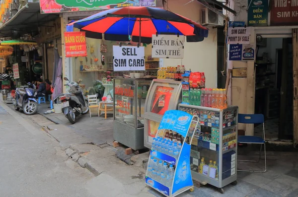 Pouliční stánek Hanoj Vietnam — Stock fotografie