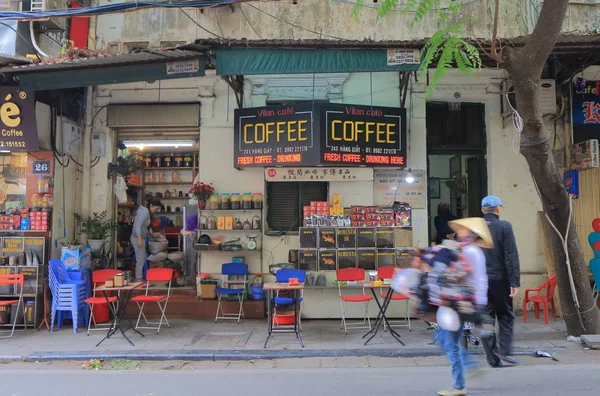 Coffee shop Street cityscape Old Quarter Hanoi Vietnam — Stock Photo, Image