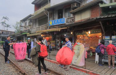 Pingxi eski sokak Taipei Tayvan