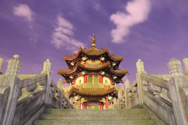 Taipei Tayvan 228 Barış Parkı geleneksel Pavyonu.