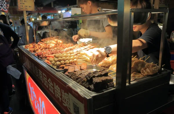 Raohe street avondmarkt Taipei Taiwan — Stockfoto