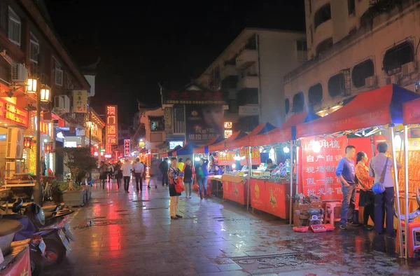 Xicheng zakupy ulicy nocna Panorama rynku Guilin Chin — Zdjęcie stockowe