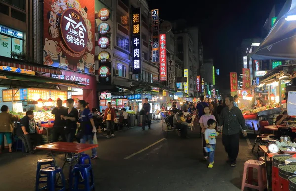 Liuhe natt gatumarknad Kaohsiung Taiwan — Stockfoto