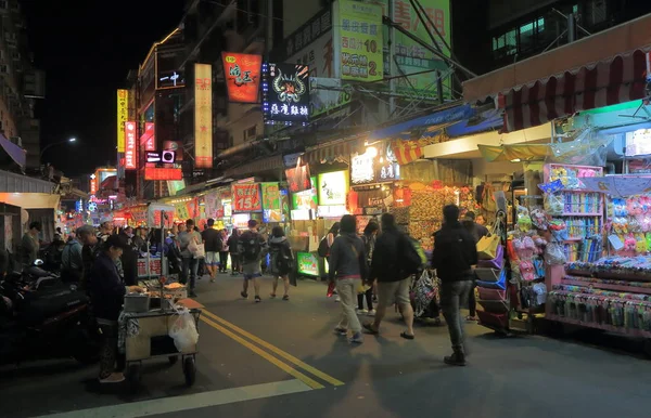 Gatan nattmarknad Taichung Taiwan — Stockfoto