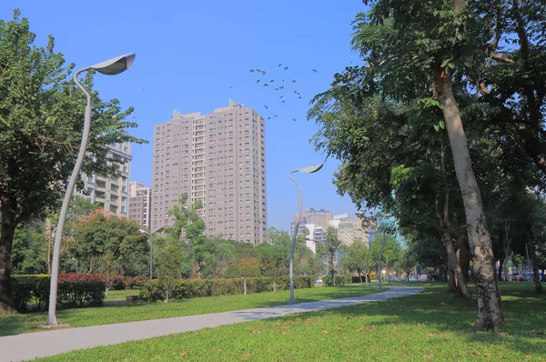 Caligrafía Vía Verde paisaje urbano Taichung Taiwán — Foto de Stock