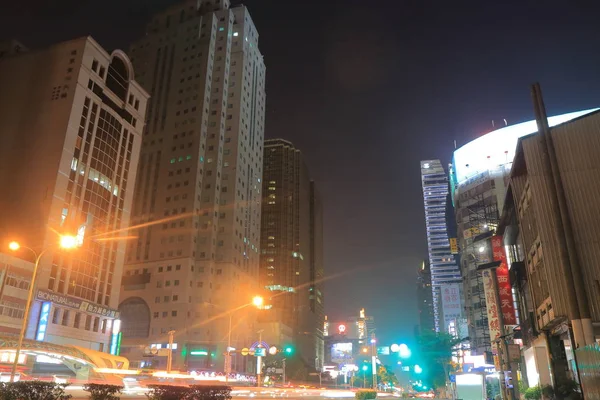 Taichung downtown night cityscape Taiwan — Stock Photo, Image