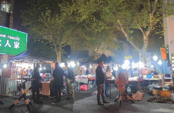 Wushan Nacht Straße Markt hangzhou China — Stockfoto