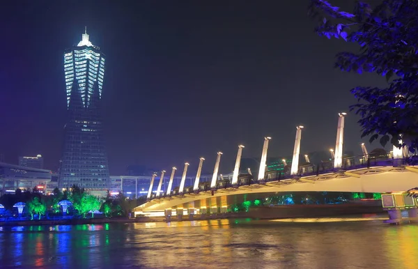 West lake kulturella torget natt stadsbilden i Hangzhou Kina — Stockfoto