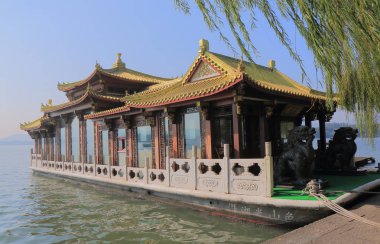 Batı Gölü gezisi tekne Hangzhou Çin