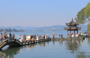 Batı göl manzara Hangzhou Çin