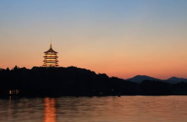 Batı göl manzara Hangzhou Çin