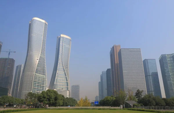Centrum Cbd stadsgezicht Hangzhou China — Stockfoto
