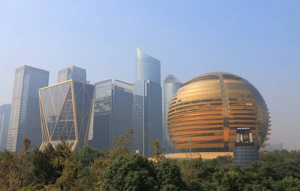 Centrum Cbd stadsgezicht Hangzhou China — Stockfoto