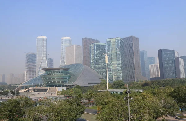 Downtown CBD cityscape Hangzhou China — Stock Photo, Image