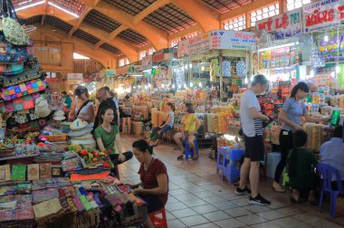 Ben Thanh pazarı Ho Chi Minh City Saigon Vietnam