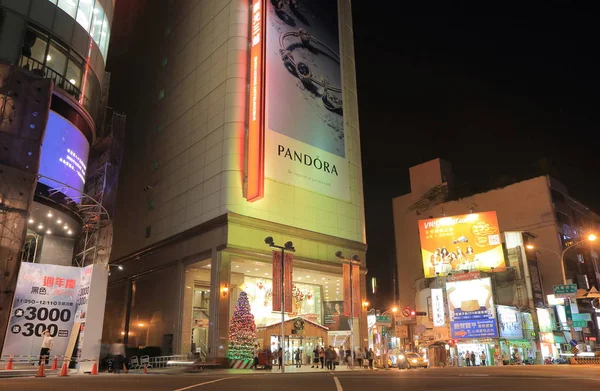 Einkaufsstraße Nacht Stadtbild tainan taiwan — Stockfoto