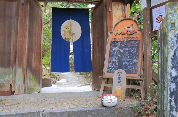 Kot ulicy o historycznych Onomichi w Hiroshima, Japonia — Zdjęcie stockowe