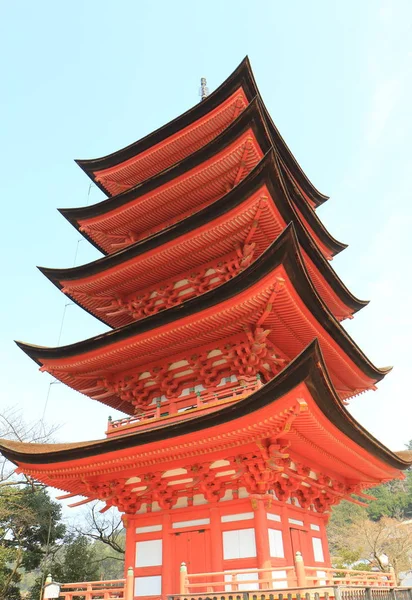 Tempio storico della pagoda a Miyajima Hiroshima Giappone — Foto Stock