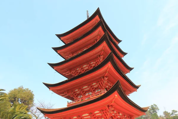 Templo de pagode histórico em Miyajima Hiroshima Japão — Fotografia de Stock