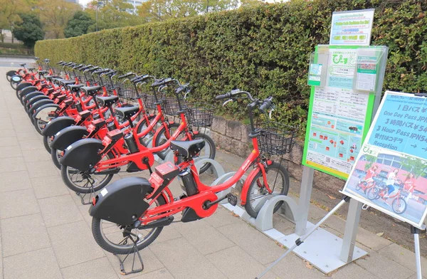 Rental Bicycle station in Hiroshima Japan — Stock Photo, Image