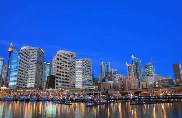 Liebling Harbour Sydney Nacht Stadtbild Australien — Stockfoto